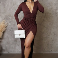 Devious Maxi Dress - Brown