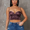 Marlene Corset Crop Top - Brown