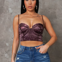 Marlene Corset Crop Top - Brown
