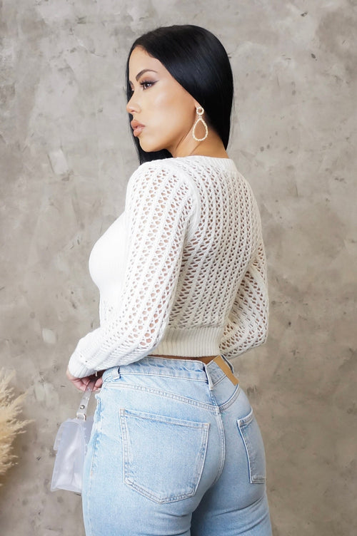Crochet Crop Top - White