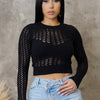 Crochet Crop Top - Black