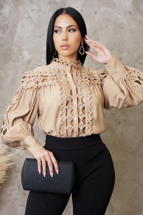 Bitter Sweet Blouse  - Taupe