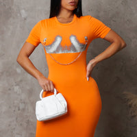 Overlooked Mini Dress - Orange