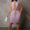 Criss-Cross Mini Dress - Lavender