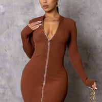 Love To Love You Mini Dress - Brown