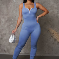 Chill With Me Jumpsuit - Light Blue