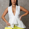 Deep Plunge Top - White