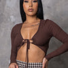 Mind Your Business Crop Top - Brown