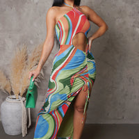 Dripped Down Maxi Dress - Green