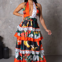 Greca Maxi Dress - Red