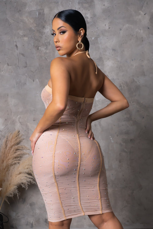 Party Master Mini Dress - Nude