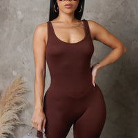 Keep To Myselff Romper - Brown