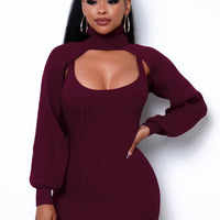 Found Mini Dress - Burgundy