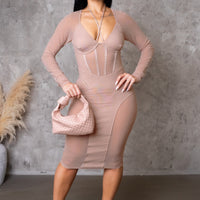 Katy Midi Dress - Blush