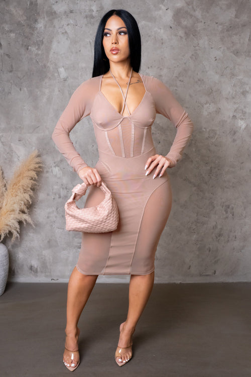 Katy Midi Dress - Blush