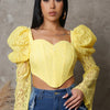 New To This Crop Top - Yellow