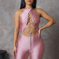 Can't Hide From Me Romper - Rose