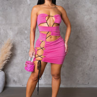 Can You Keep Up Mini Dress - Fuchsia