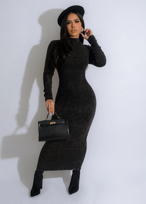 All I Need Midi Dress - Black